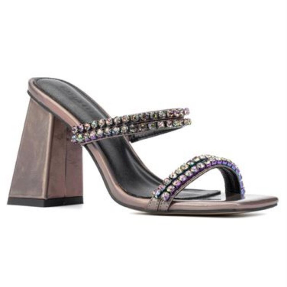 NWT - Women's Nadia Band Gem Sandal - Size 10 - GUNMETAL